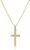 Amazon Essentials womens 14k Yellow Gold Solid Diamond-Accented Cross Pendant Necklace, 18″ (previously Amazon Collection)