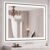 LOAAO 40″X30″ LED Bathroom Mirror Black Framed, Anti-Fog, Dimmable, Lighted Bathroom Vanity Mirror for Wall, Memory Function, Tempered Glass