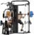 SunHome Multifunction Home Gym System Workout Station,Smith Machine with 138LB Weight Stack, Leg Press, LAT Station for Full Body Training