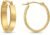 14k Gold Small Oval Flat Hoop Earrings