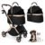 3 in 1 Multifunctional Pet Stroller with Detachable Travel Carrier,Zip Large Space Aluminum Dog Stroller for Small/Medium Dog/Cats up to 55 LBS,One-Touch Foldable Cat Strollers for 2 Cats (Black)