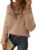 BTFBM 2024 Womens Sweaters Fall Winter Outfits Long Sleeve Button Down Ruffle Crew Neck Casual Knitted Pullover Tops