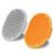 Dog Bath Brush, 2 Pcs Short Hair Grooming Brush for Dogs & Cats – Soothing Massage Rubber Bristles Curry Comb with Adjustable Handle