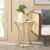 SAFAVIEH Home Collection Starbella Marble Accent (Fully Assembled) Table, 18″ W x 18″ D x 23″ H, White/Gold