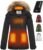 Graphene Heated Jacket for Women with Battery Pack 16000mAh Waterproof Windproof