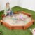 Best Choice Products Kid’s Large Octagonal Wooden Outdoor Sandbox with Cover w/ 4 Reinforced Benches, 8 Seats, XL Sandpit, Bottom Liner – Brown