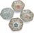 VanEnjoy 4 pcs Colorful Glaze Flower Pattern Ceramic Soy Sauce Dipping Bowls Appetizer Plates Serving Dishes Condiment Dish