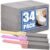 Navona 34 Pack Pumice Cleaning Sticks with 3 Universal Handles, Grey Pumice Stone Cleaner for Cleaning Toilets, Bathrooms, Kitchens, Spas, Pools, Household Cleaning