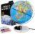 9″ Illuminated Educational Kids World Globe + STEM Flags & Countries Interactive Card Game. 3 in 1 Children Desktop Spinning Earth Political & Constellation Maps, LED Night Light Lamp