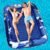 Larger Inflatable Tanning Pool Lounger Float, Heavy Duty 76″ x 57″ Thicken Suntan Tub Pool Floats with Removable Backrest & Cupholder, Navy Blue